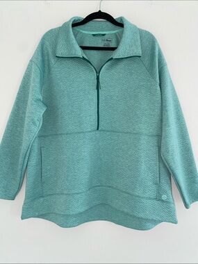 L.L.Bean FlexForward Quilted Half-Zip Pullover. Size 2X. Color-Seafoam Green